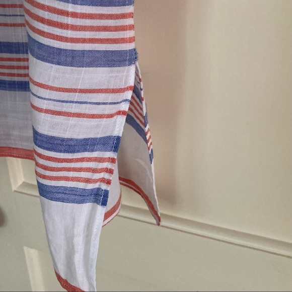 MICHAEL Michael Kors Beaded Tunic, White w/ Red & Blue Strip… - Picture 4 of 12